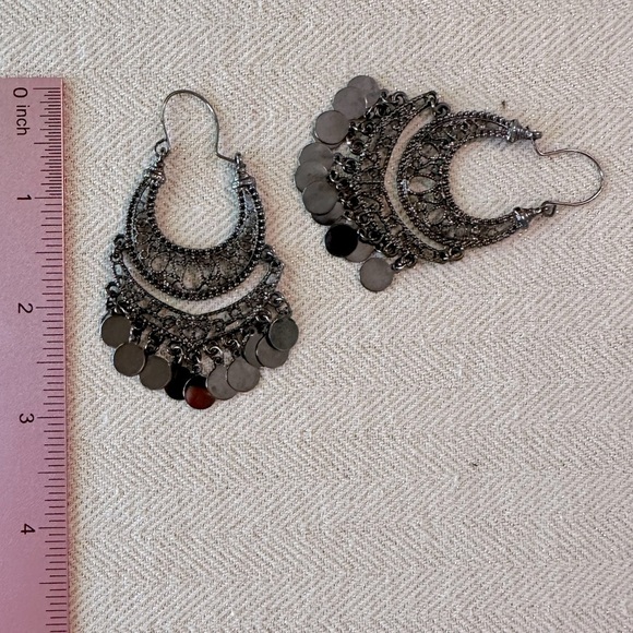 3 Pair of Earrings Dark Moody Collection Black & Hematite Bundle Filigree Gypsy - Picture 8 of 14